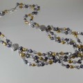 Keishi Pearl and Silver Shell Necklace