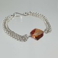Copper Swarovski Crystal Chain Mail Bracelet